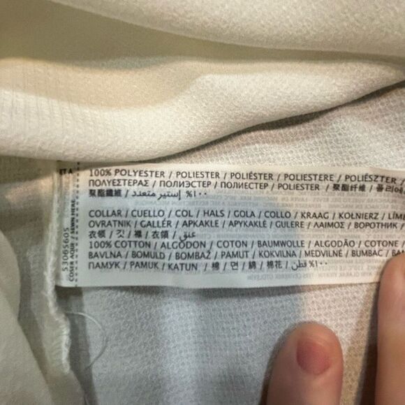 Mango Bluson Babydoll collar black white blouse NWT‎ size 2 - Picture 9 of 10